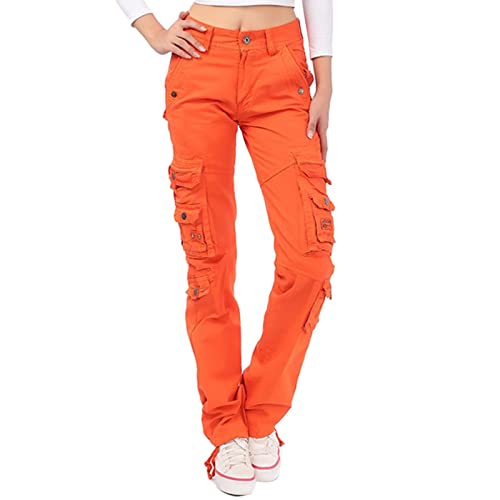 Arbeitshose Damen Cargo Hose,Tactical Hose Frauen Hosen mit Multi Taschen Loose Fit Casual Hosen Jogginghose Trekkinghose Outdoorhose von ZMNKH