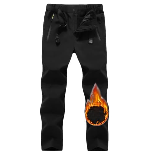Herren-Wanderhose wasserdichte Wanderhose Thermo-Fleece-Hose Winter Outdoor Winddicht Warme Softshell-Hose Jagd Angeln Ski Schnee Hose von ZMNKH