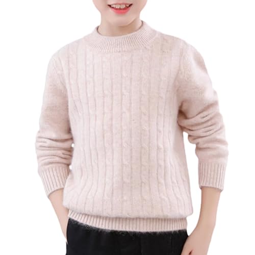 ZMNKH 100% Kaschmir Pullover für Jungen Mädchen Winter Pullover Strickpullover Langarm Pullover Casual Tops für Kinder von ZMNKH