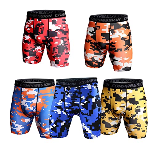 ZMNKH 5er Pack Herren Kompressionsshorts, Schnelltrocknendes Baselayer Unterhose Tights Kurz Hose Laufunterwäsche Unterwäsche von ZMNKH