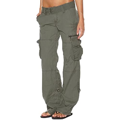 ZMNKH Cargohose Damen Hose Trekkinghose Outdoorhose Wanderhose Multi Taschen 90er Streetwear Y2K Freizeithose Frauen von ZMNKH