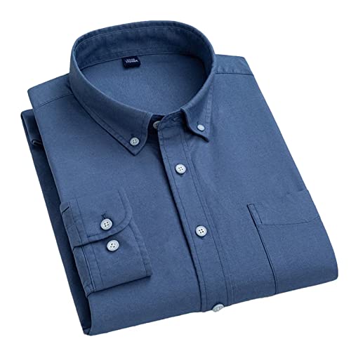 ZMNKH Herren Hemd Slim Fit Herren Hemden Langarm Hemden Männer Freizeit Hemd Business Oxford Hemd,100% Baumwolle von ZMNKH