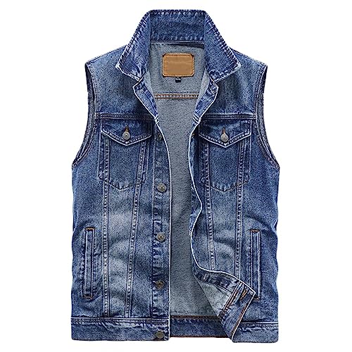 ZMNKH Herren Outdoor Weste Casual Jeansweste mit 6 Taschen Ärmellose Denim Weste Jeans Weste für Männer Motorradweste Wandern Weste Jeans Jacke Biker Gilet ZMNKH Herren Outdoor Weste Casual Jeansweste mit 6 Taschen Ärmellose Denim Weste Jeans Weste für Männer Motorradweste Wandern Weste Jeans Jacke Biker Gilet von ZMNKH