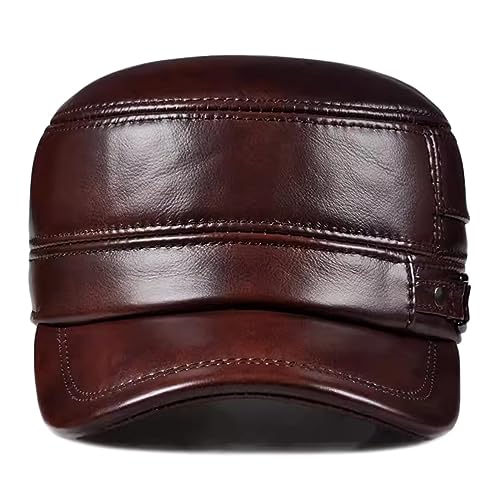 ZMNKH Military Cap Herren Army Cap Leder Basecap Vintage Sports Outdoor Kappe Schirmmütze Baseballmütze Ledermütze von ZMNKH