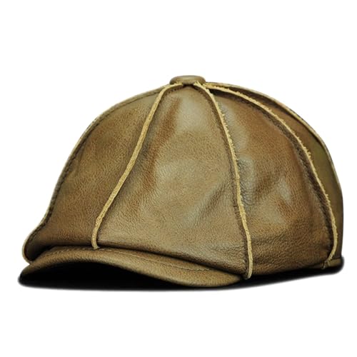 ZMNKH Schiebermütze Herren Schirmmütze Herren Leder Newsboy Cap Flatcap Barett Herren von ZMNKH