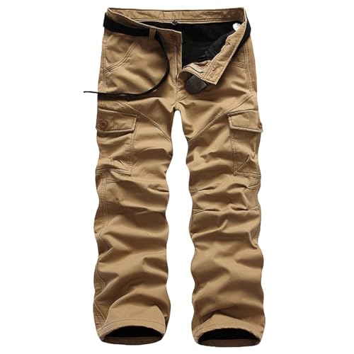 ZMNKH Taktische Cargohose mit Mehreren Taschen Softshellhose für Herren, warmes Fleecefutter, Skihose von ZMNKH