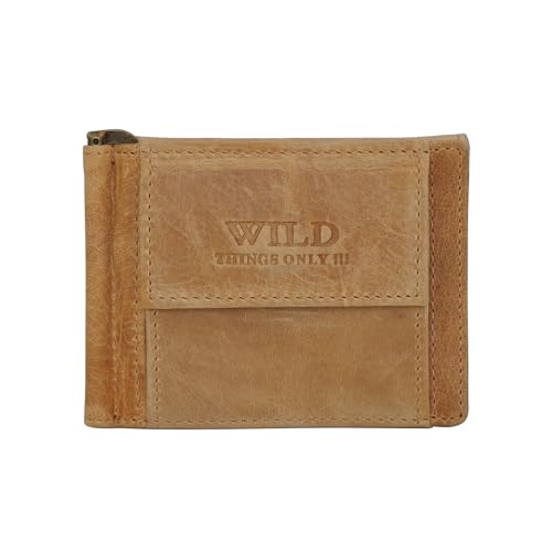 Dollar-Clip RFID sicher Wild Things Only - Geldklammer Geldbörse Brieftasche Leder (Natur) von ZMOKA