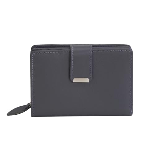 Klassische mittelformat Damen Geldbörse Portemonnaie Geldbeutel aus Leder von Money Maker (Blau) von ZMOKA