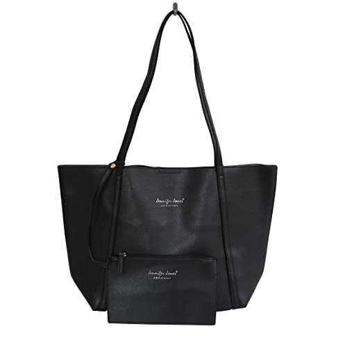 modische Damen Shopper Handtasche von Jennifer Jones - extra herausnehmbare innen Tasche (Schwarz) von ZMOKA