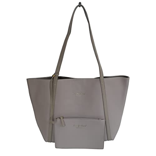 modische Damen Shopper Handtasche von Jennifer Jones - extra herausnehmbare innen Tasche (Taupe Light) von ZMOKA