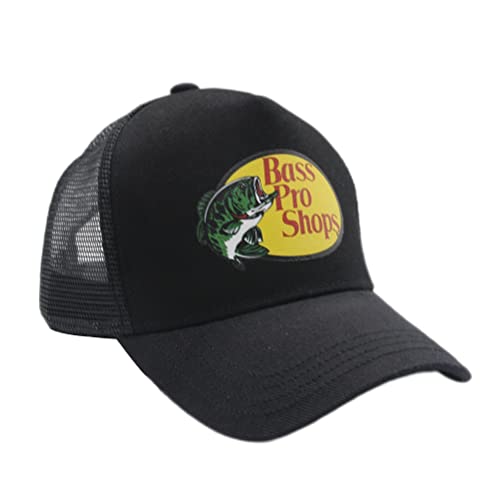 ZMOO Bass-pro-Shop Mesh-Baseballkappe bedruckt Trucker Mesh Hut atmungsaktiv Sonnenhut für Männer Frauen Outdoor Sport Angeln, Schwarz, Adjustable (56-60cm) von ZMOO