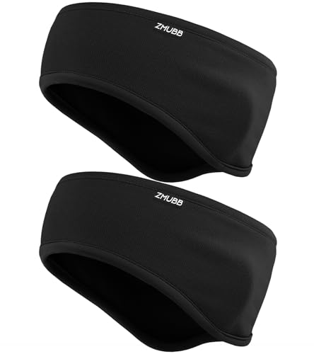 ZMUBB Fleece-Ohrwärmer für Herren und Damen, Winter-Stirnband, Ohrenschützer, Ohrenschützer für kaltes Wetter, Laufen, Radfahren, Skifahren (schwarz/schwarz) von ZMUBB