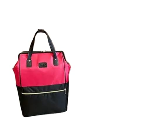 Reisetasche Mit Rollen Frauen Rädern Rucksack Frau Reise Trolley Tasche Reise Rucksack Mit Rädern Oxford Große Kapazität Reise Roll Gepäck Taschen Für Reisen(Rose red) von ZNJAMN