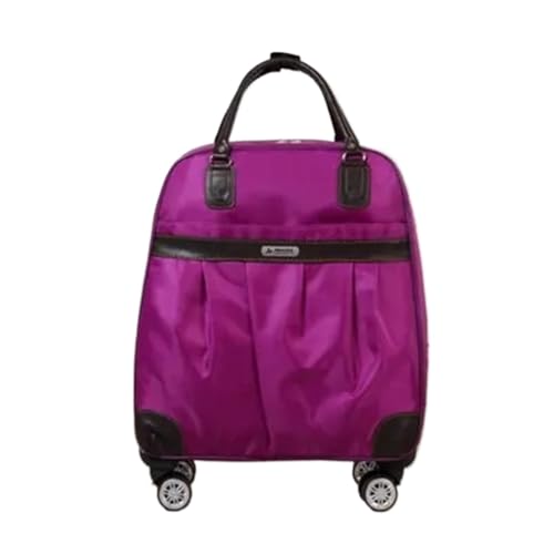 Reisetasche Mit Rollen Frauen Reisegepäck Handtasche Mädchen Trolley Taschen Kabine Wasserdicht Oxford Roll Trolley Koffer Für Reisen(Purple,Small) von ZNJAMN