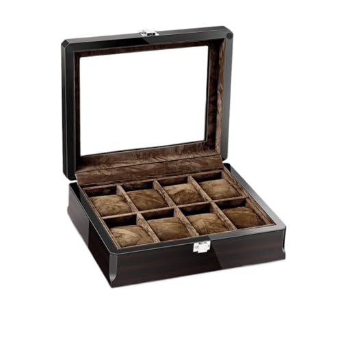 ZNJAMN Uhrenaufbewahrungsbox Holz Uhr Fall Lagerung Box Display Armbanduhr Boxen Organizer for Männer 12 Slots Kissen FüR Uhrenaufbewahrung(3 Slots) von ZNJAMN