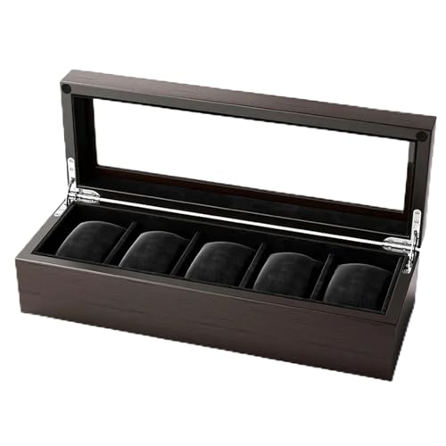 ZNJAMN Uhrenaufbewahrungsbox Holz Uhrenbox Aufbewahrungskoffer Schwarz Uhrenboxen Organizer Transparent Oberlicht Mechanische Armbanduhren Display Sammlung for Männer FüR Uhrenaufbewahrung(15-bit) von ZNJAMN