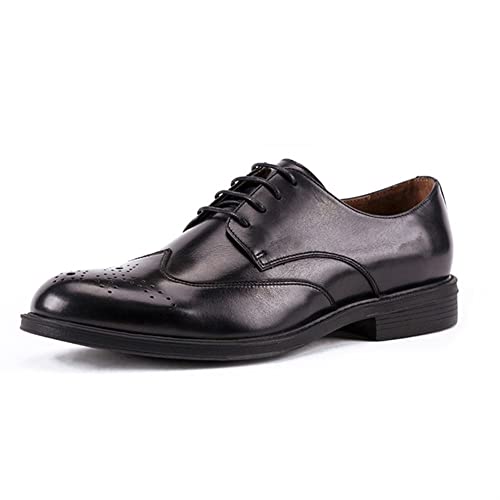 ZNMDOK Einzelzeit Kleid Oxford Schuhe for Männer Schnürung Brogue geprägte Flügelspitzen runde Zehenblockblock-Absatz-Slip-Resistant Low Top Non Slip Anti-Slip-Geschäft Sehr beliebt bei Jungen von ZNMDOK