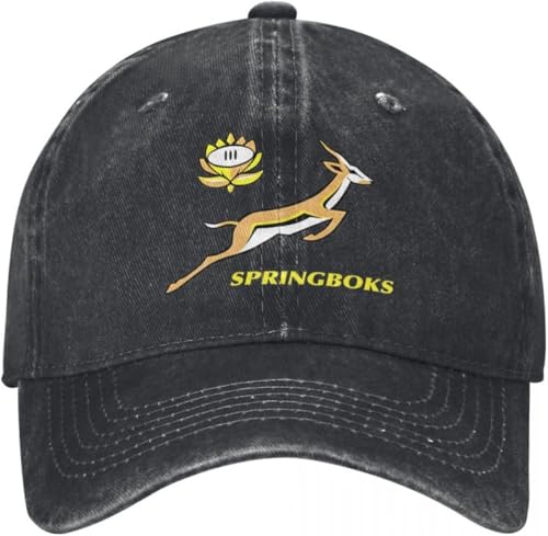 ZNODXFIV Classic SA Rugby Bokke Springboks Südafrika Baseballkappe Unisex Distressed Washed Sun Cap Südafrikanische Flagge Outdoor cool von ZNODXFIV