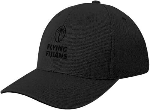 ZNODXFIV Schwarze Herren Baseballmütze Fidschi Rugby - Flying Fijians Rave Bobble Hat Trucker Hut Männlich cool von ZNODXFIV
