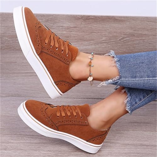 Frauen Casual Schuhe Frühjahr und Sommer, Frauen Mode Turnschuhe, rutschfeste Gehschuhe Bequeme Laufschuhe(Brown,37) von ZNSUVCUT