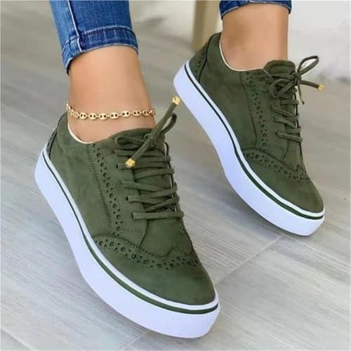 Frauen Casual Schuhe Frühjahr und Sommer, Frauen Mode Turnschuhe, rutschfeste Gehschuhe Bequeme Laufschuhe(Green,43) von ZNSUVCUT