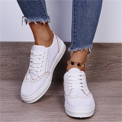Frauen Casual Schuhe Frühjahr und Sommer, Frauen Mode Turnschuhe, rutschfeste Gehschuhe Bequeme Laufschuhe(White,41) von ZNSUVCUT