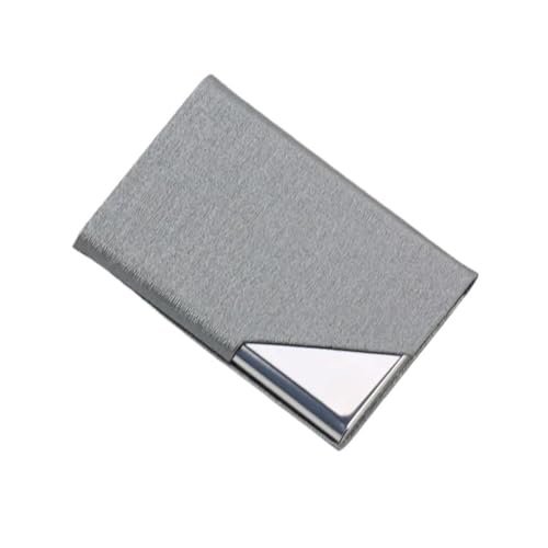 ZNTIHZ Visitenkartenhalter 4 Stück Visitenkartenhalter mit magnetischem PU-Leder Edelstahl Visitenkartenetui ID Namenskartenetui Für Büro(Gray) von ZNTIHZ