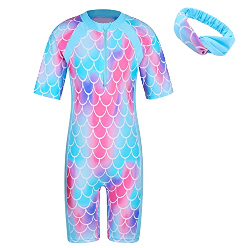 ZNYUNE Mädchen Einteiler Kurzärm Badeanzug Stoffdruck Kinder Schwimmanzug +Haarreif S419 ScaleBlue 6A ZNYUNE Mädchen Einteiler Kurzärm Badeanzug Stoffdruck Kinder Schwimmanzug +Haarreif S419 ScaleBlue 6A von ZNYUNE