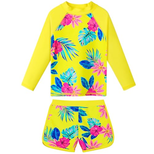 ZNYUNE Mädchen Jacquard Zweiteilige Langarm Badeanzug Schnelltrocknend UV Schutz 50+ Schwimmanzug Girls Swimsuit von 3 bis 16 Jahren S518 YellowFlower 8A ZNYUNE Mädchen Jacquard Zweiteilige Langarm Badeanzug Schnelltrocknend UV Schutz 50+ Schwimmanzug Girls Swimsuit von 3 bis 16 Jahren S518 YellowFlower 8A von ZNYUNE