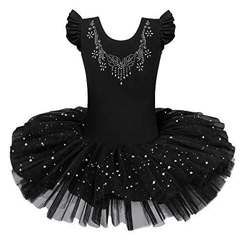 ZNYUNE Mädchen Kinder Ballett Tanz Kleid Klassik Ballettanzug 184 Black L von ZNYUNE