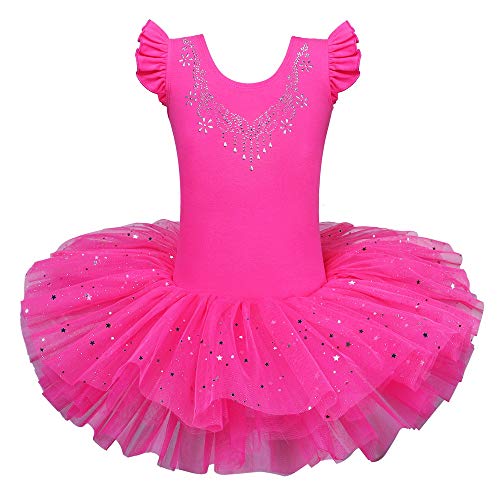 ZNYUNE Mädchen Kinder Ballett Tanz Kleid Klassik Ballettanzug 184 HotPink L von ZNYUNE