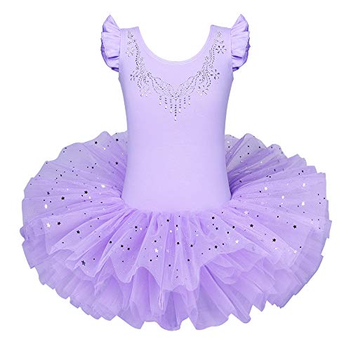 ZNYUNE Mädchen Kinder Ballett Tanz Kleid Klassik Ballettanzug 184 Purple M von ZNYUNE