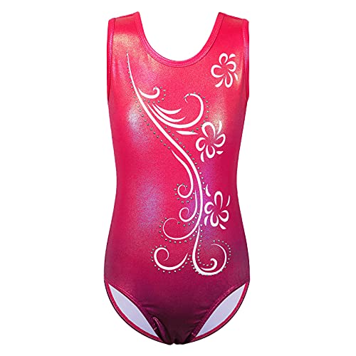 ZNYUNE Mädchen Kinder Turnbody Ärmellos Turnanzug Gymnastik Trikot Gymnastikanzug 275 Rose 8A von ZNYUNE