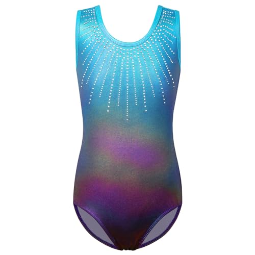 ZNYUNE Mädchen Kinder Turnbody Ärmellos Turnanzug Gymnastik Trikot Gymnastikanzug B199 Aqua 6A von ZNYUNE