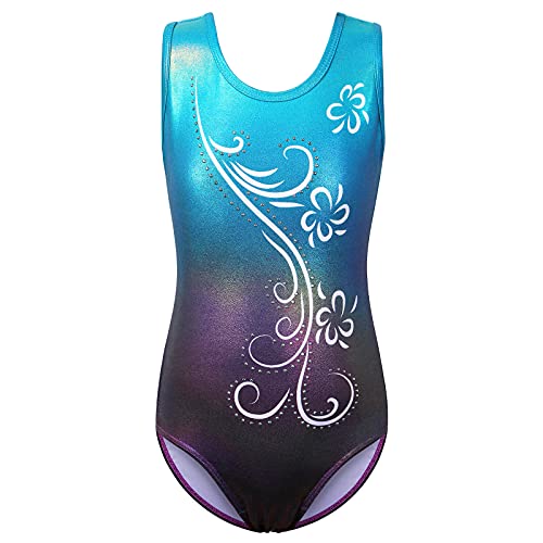 ZNYUNE Mädchen Kinder Turnbody Ärmellos Turnanzug Gymnastik Trikot Gymnastikanzug B275 Aqua 8A von ZNYUNE