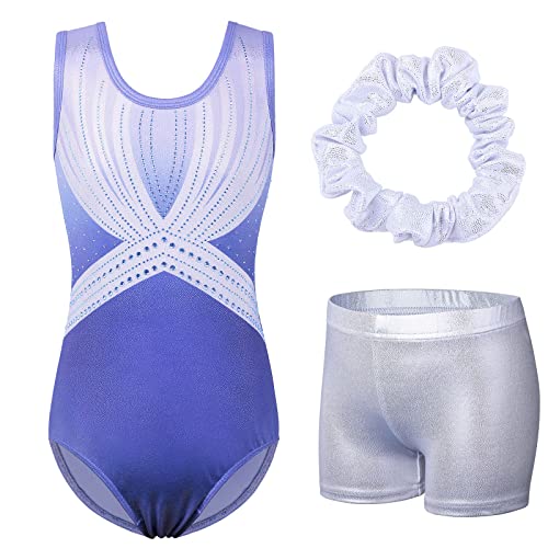 ZNYUNE Mädchen Kinder Turnbody Ärmellos Turnanzug Gymnastik Trikot Gymnastikanzug B302 LightBlue 6A von ZNYUNE