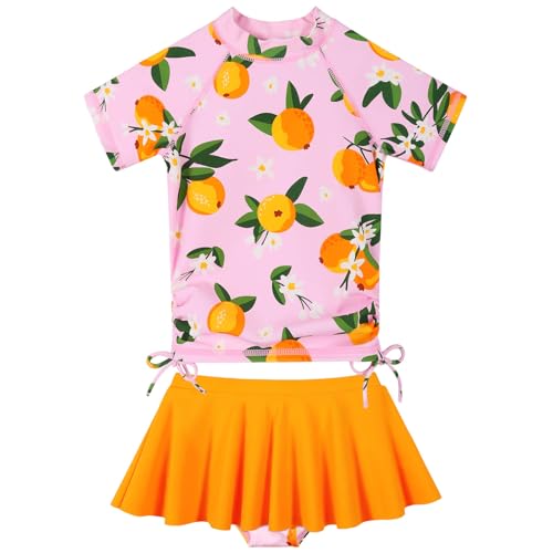ZNYUNE Mädchen Zweiteiliger Badeanzug Kinder uv Schutz Kinder Schnelltrocknend UPF 50+ Badeanzug 3-12 Jahre S385 PinkOrange 8A ZNYUNE Mädchen Zweiteiliger Badeanzug Kinder uv Schutz Kinder Schnelltrocknend UPF 50+ Badeanzug 3-12 Jahre S385 PinkOrange 8A von ZNYUNE