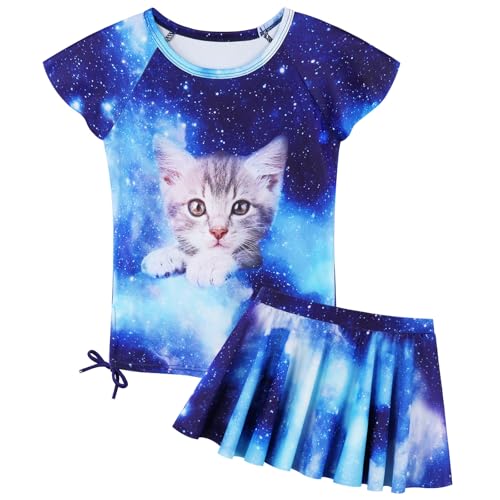 ZNYUNE Mädchen Zweiteiliger Badeanzug Kinder uv Schutz Kinder Schnelltrocknend UPF 50+ Badeanzug 3-12 Jahre S502 NavyCat 10A ZNYUNE Mädchen Zweiteiliger Badeanzug Kinder uv Schutz Kinder Schnelltrocknend UPF 50+ Badeanzug 3-12 Jahre S502 NavyCat 10A von ZNYUNE