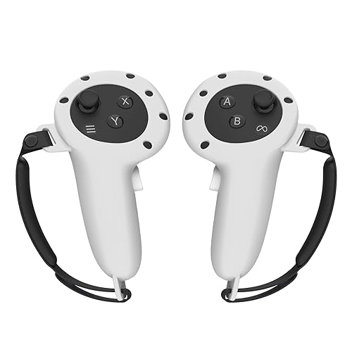 ZOANCC Controller-Griff-Abdeckung, VR-Silikon-Griffabdeckung Schutzhülle für Virtual Reality Controller-Griff Hülle Case Sleeve Kompatibel für Meta Quest 3 (nur Hülle) (Weiß) von ZOANCC