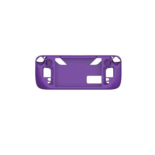 ZOANCC Silikon-Abdeckungshülle kompatibel für Steam Deck, schützende Gaming-Konsolen-Abdeckung, Schutzschale, Rundum-Host-Abdeckung, Gehäuse-Ersatz mit Unterstützung (nur die Hülle) (violett) von ZOANCC