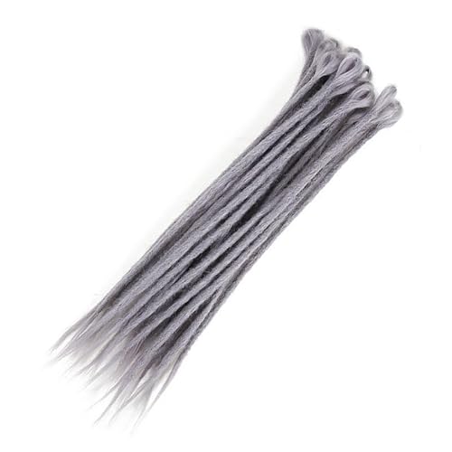 ZOAPDEBCE Menschliches Haar Verlängerungsband, Lockenhaar Naturhäkelhaar Handgemachtes Dreadlockshaar Synthetisches Flechthaar for Frauen und Männer(4)(II Gray) von ZOAPDEBCE