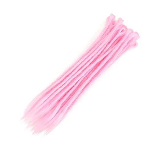 ZOAPDEBCE Menschliches Haar Verlängerungsband, Lockenhaar Naturhäkelhaar Handgemachtes Dreadlockshaar Synthetisches Flechthaar for Frauen und Männer(4)(II Pink) von ZOAPDEBCE