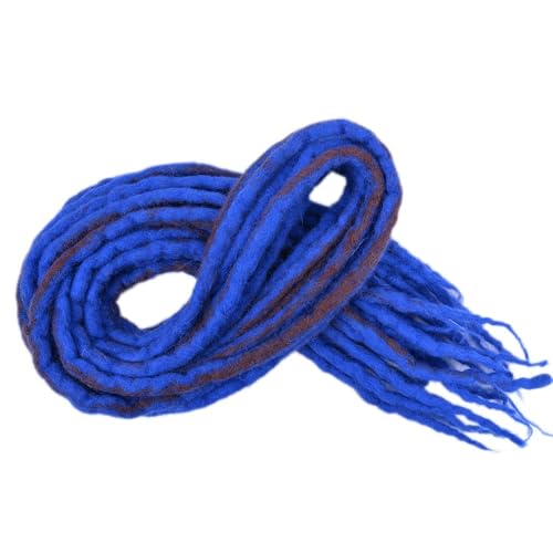 ZOAPDEBCE Menschliches Haar Verlängerungsband, Synthetische Dreadlocks häkeln Zopfhaar 20 Zoll weiche Wolle Locs handgefertigte Flechthaarverlängerung (BD)(B Blue) von ZOAPDEBCE