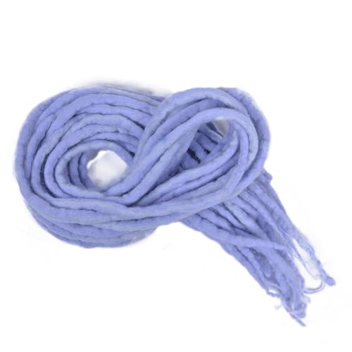 ZOAPDEBCE Menschliches Haar Verlängerungsband, Synthetische Dreadlocks häkeln Zopfhaar 20 Zoll weiche Wolle Locs handgefertigte Flechthaarverlängerung (BD)(Blu) von ZOAPDEBCE
