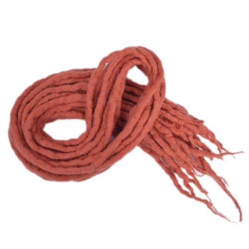 ZOAPDEBCE Menschliches Haar Verlängerungsband, Synthetische Dreadlocks häkeln Zopfhaar 20 Zoll weiche Wolle Locs handgefertigte Flechthaarverlängerung (BD)(Brick red) von ZOAPDEBCE