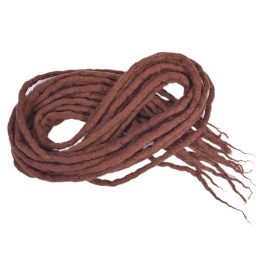 ZOAPDEBCE Menschliches Haar Verlängerungsband, Synthetische Dreadlocks häkeln Zopfhaar 20 Zoll weiche Wolle Locs handgefertigte Flechthaarverlängerung (BD)(Bruin) von ZOAPDEBCE