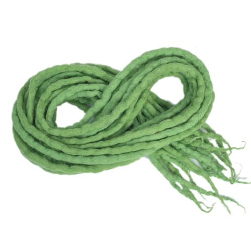 ZOAPDEBCE Menschliches Haar Verlängerungsband, Synthetische Dreadlocks häkeln Zopfhaar 20 Zoll weiche Wolle Locs handgefertigte Flechthaarverlängerung (BD)(Grass green) von ZOAPDEBCE