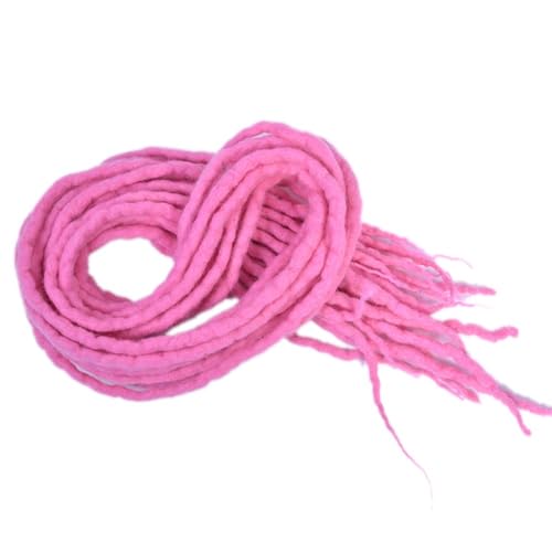ZOAPDEBCE Menschliches Haar Verlängerungsband, Synthetische Dreadlocks häkeln Zopfhaar 20 Zoll weiche Wolle Locs handgefertigte Flechthaarverlängerung (BD)(Light Pink) von ZOAPDEBCE