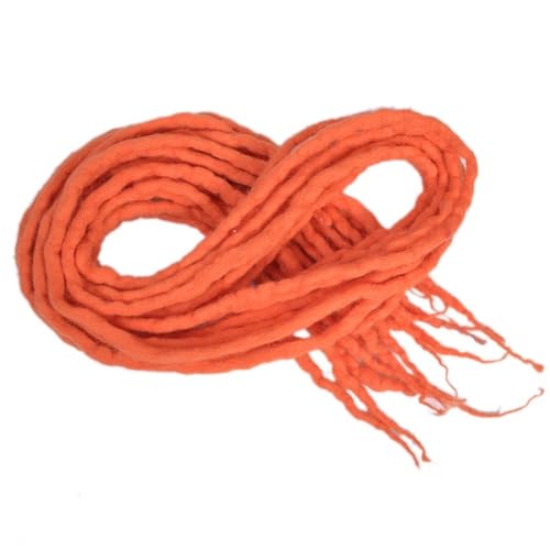 ZOAPDEBCE Menschliches Haar Verlängerungsband, Synthetische Dreadlocks häkeln Zopfhaar 20 Zoll weiche Wolle Locs handgefertigte Flechthaarverlängerung (BD)(Oranje) von ZOAPDEBCE