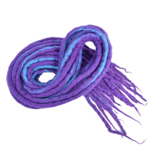 ZOAPDEBCE Menschliches Haar Verlängerungsband, Synthetische Dreadlocks häkeln Zopfhaar 20 Zoll weiche Wolle Locs handgefertigte Flechthaarverlängerung (BD)(P Blue) von ZOAPDEBCE